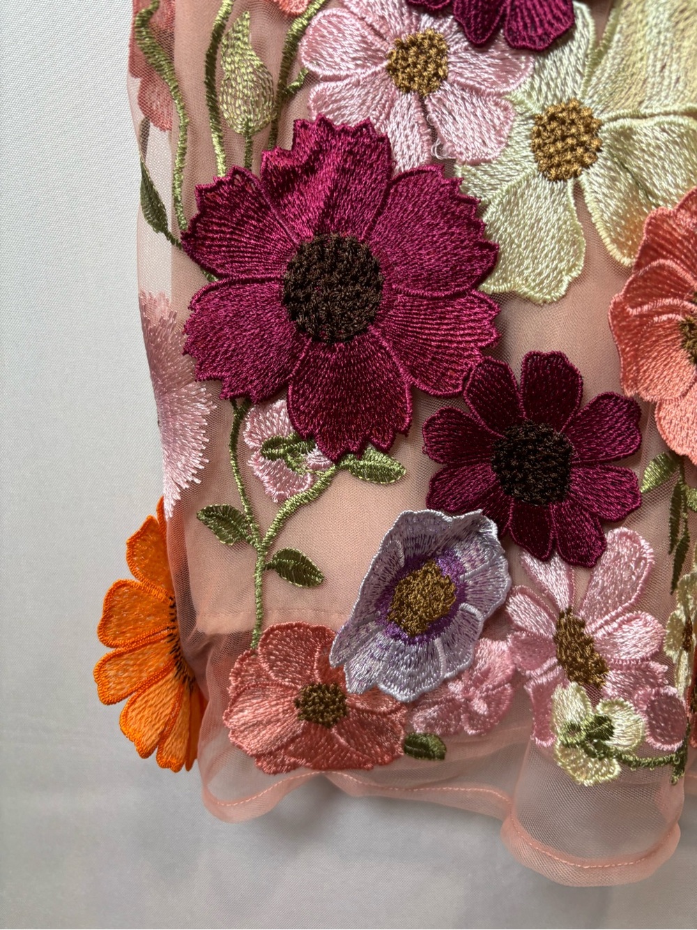 Storia Pink Floral Appliqué Mini Dress - Picture 7 of 15